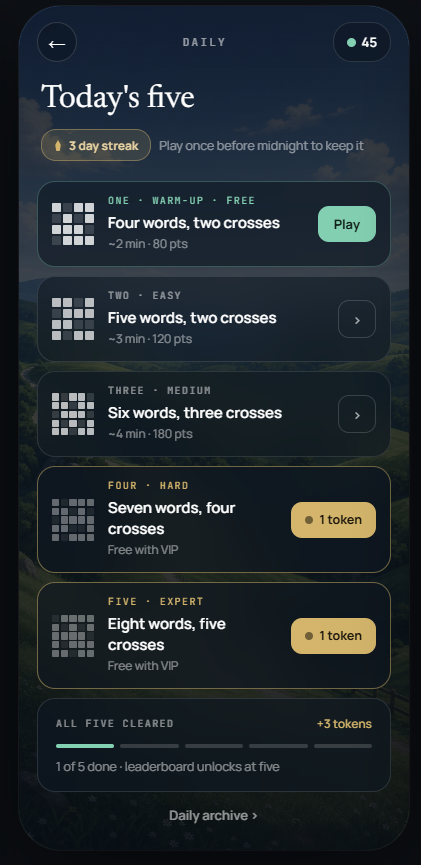 ReCross daily puzzles